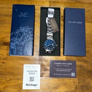 James Mccabe Heritage Dress Racer Classy Blue men's watch NEW